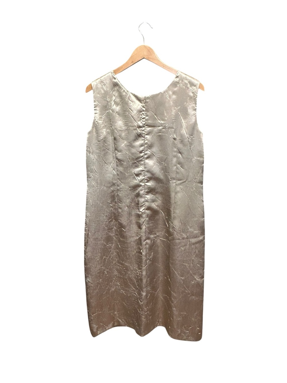 Bantry Bay Gold Metallic Textured Shift Dress Size L Fully Lined - Picture 4 of 6
